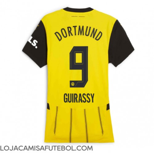 Camisa de Futebol Borussia Dortmund Serhou Guirassy #9 Equipamento Principal Mulheres 2024-25 Manga Curta